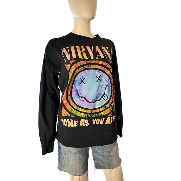 Nirvana Black Come As You Are Cotton Long Sleeve T-Shirt Tee Size S Nordstrom - Picture 1 of 5